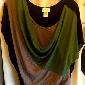 Lavish women green brown and black blouse